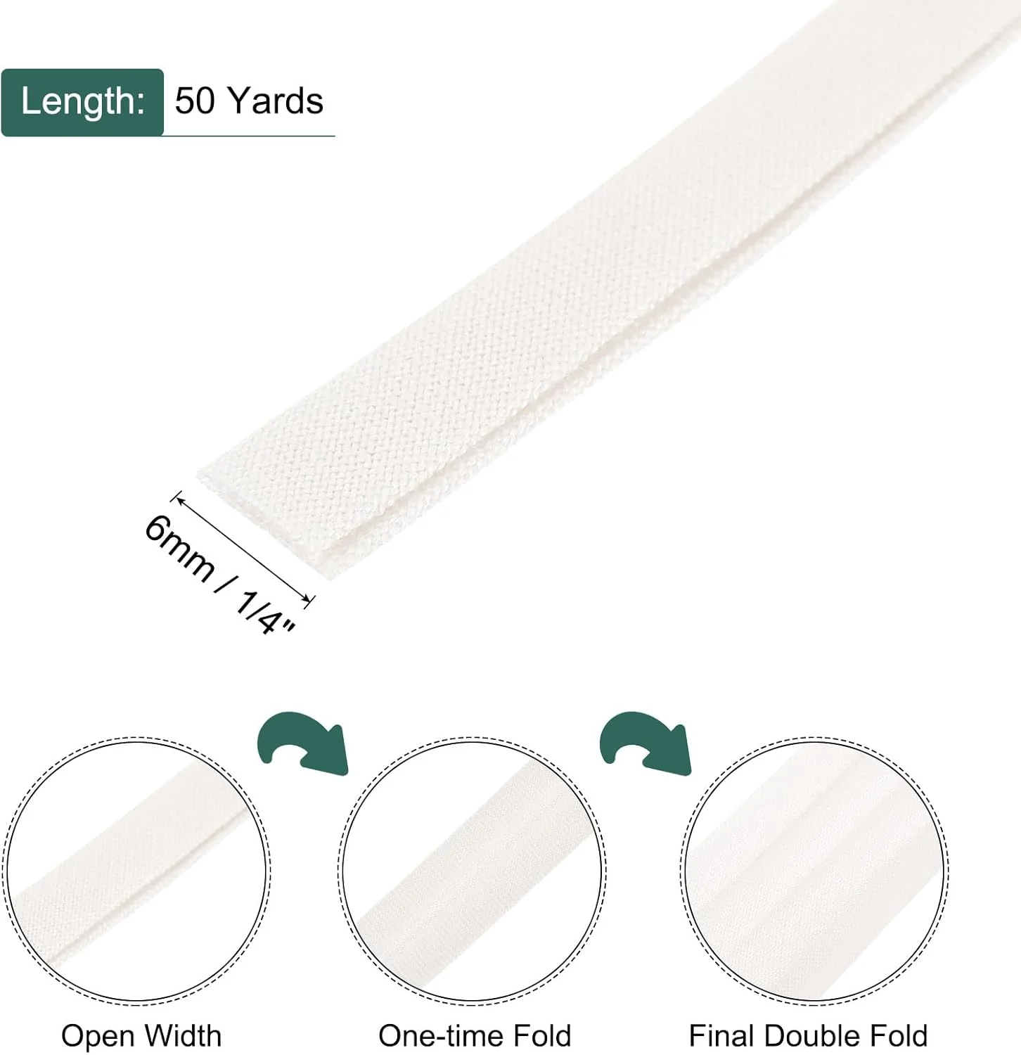نوار اریب دو لایه کتان کوارکزمن 1/4 اینچ، نوار اریب پیوسته برای خیاطی، لبه دوزی، تکه دوزی، حاشیه زنی، صنایع دستی (سفید 50 یارد) نوار اریب دو لایه کتان کوارکزمن 1/4 اینچ، نوار اریب پیوسته برای خیاطی، لبه دوزی، تکه دوزی، حاشیه زنی، صنایع دستی (سفید 50 یارد)