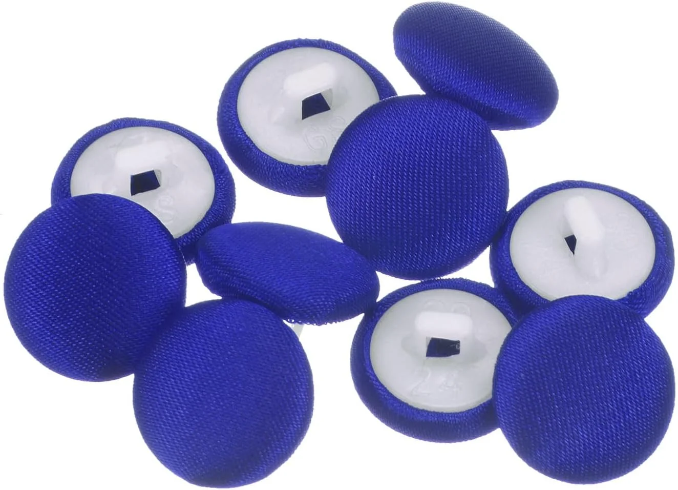 دکمه های روکش پارچه ای 24 لیتری QUARKZMAN، بسته 10 عددی، دکمه های خیاطی پلاستیکی گرد 15 میلی متری برای کت و شلوار، لباس، بلوز، آبی تیره