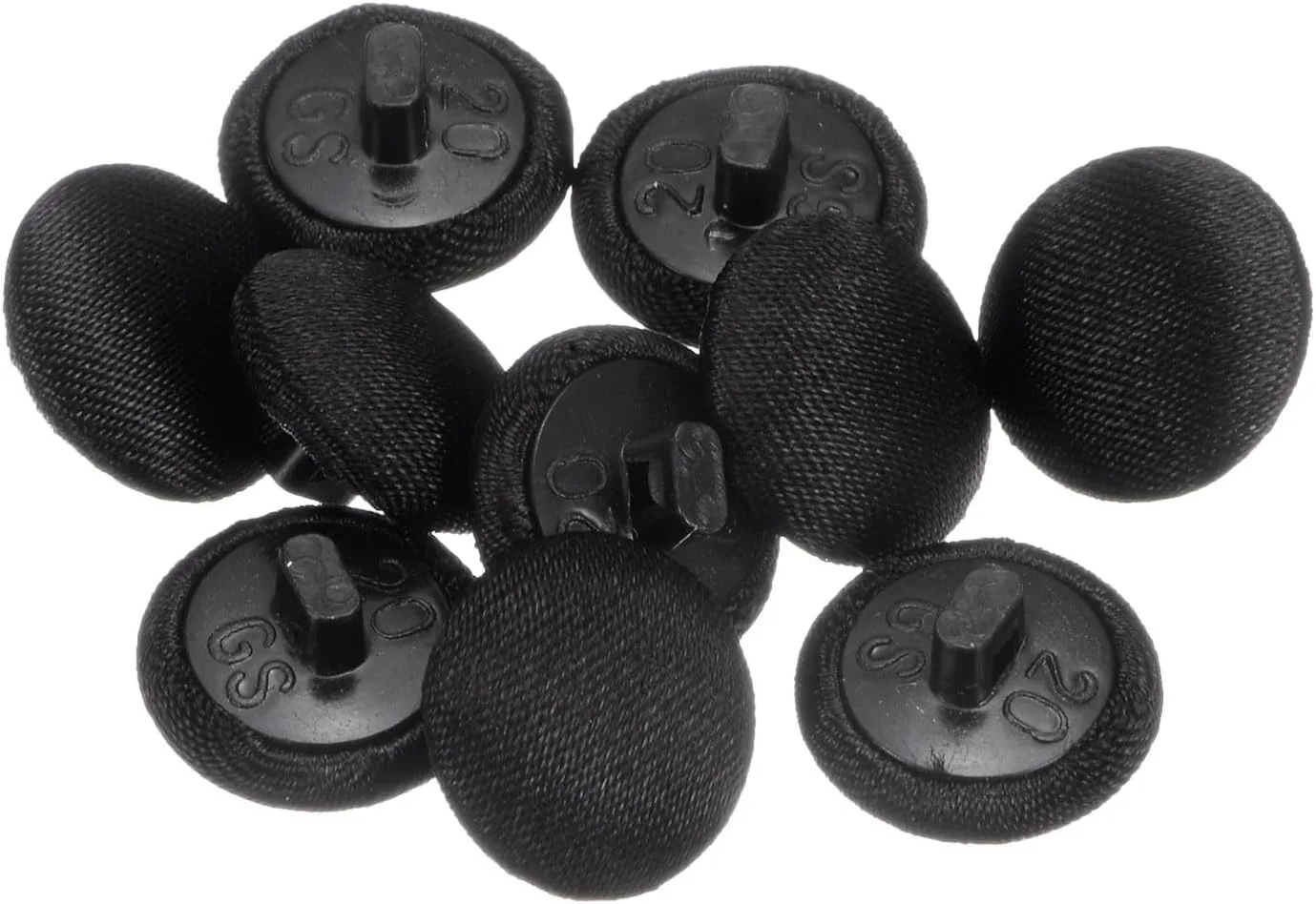 دکمه های روکش پارچه ای کوارکزمن، 10 عدد، 20 لیتری، دکمه های خیاطی پلاستیکی گرد 12.5 میلی متری برای کت و شلوار، لباس، بلوز، مشکی