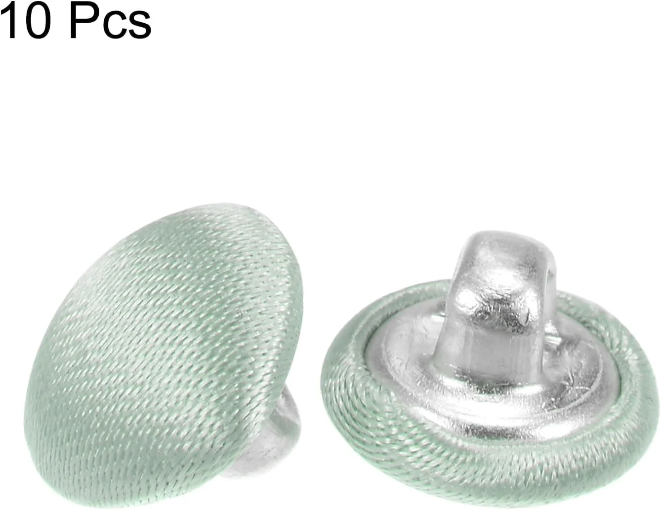 بسته 10 عددی دکمه های روکش پارچه ای 16 لیتری QUARKZMAN، دکمه های خیاطی فلزی ساقه دار گرد 10 میلی متری برای کت و شلوار، لباس، بلوز، ژاکت، سبز روشن