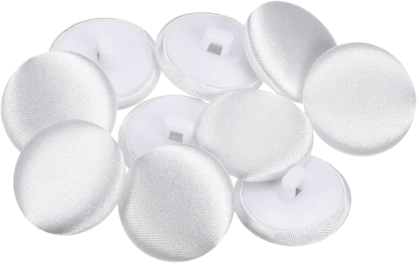 کوآرکزمان، بسته 10 عددی دکمه پارچه ای 32 لیتری، دکمه های خیاطی پلاستیکی گرد 20 میلی متری برای لباس، بلوز، سفید