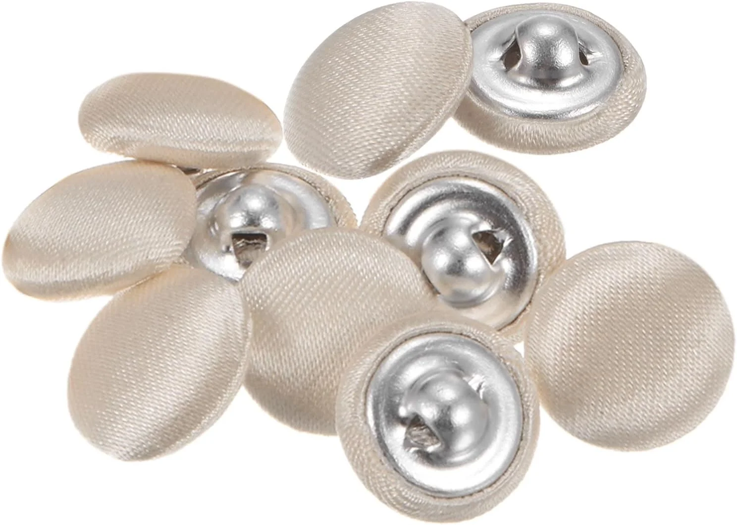 کوآرکزمان بسته 10 عددی دکمه پارچه ای 20 لیتری، دکمه های فلزی گرد 12.5 میلی متری برای کت و شلوار، لباس، بلوز، ژاکت، قهوه ای صورتی