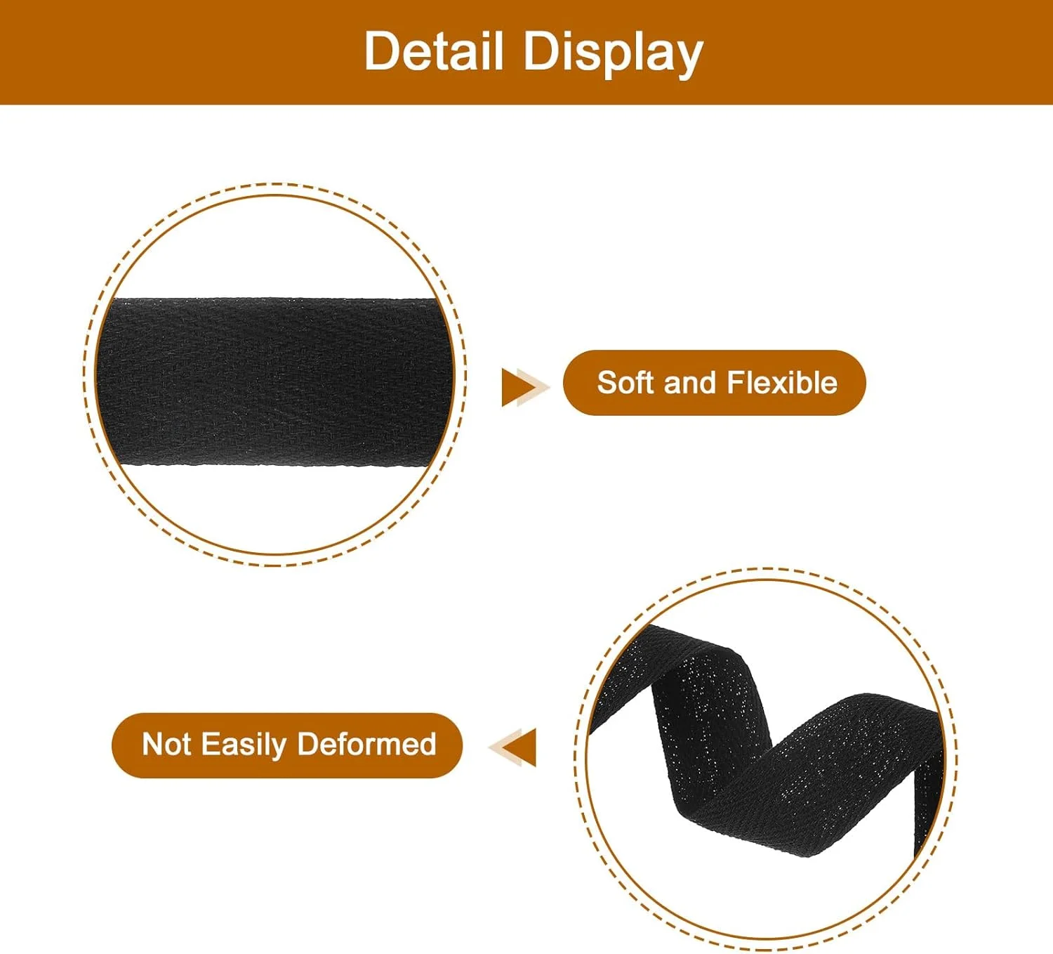 نوار اریب پنبه‌ای 0.98 اینچی QUARKZMAN، رول 22 یاردی نوار جناغی، نوار اریب برای خیاطی و صنایع دستی DIY، مشکی
