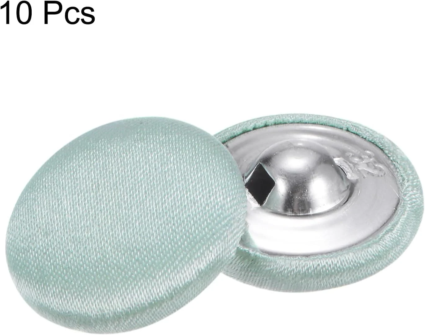 بسته 10 عددی دکمه های روکش پارچه ای QUARKZMAN، سایز 20 میلی متر، دکمه های فلزی گرد با پایه برای دوخت کت و شلوار، لباس، بلوز، پلیور، سبز روشن