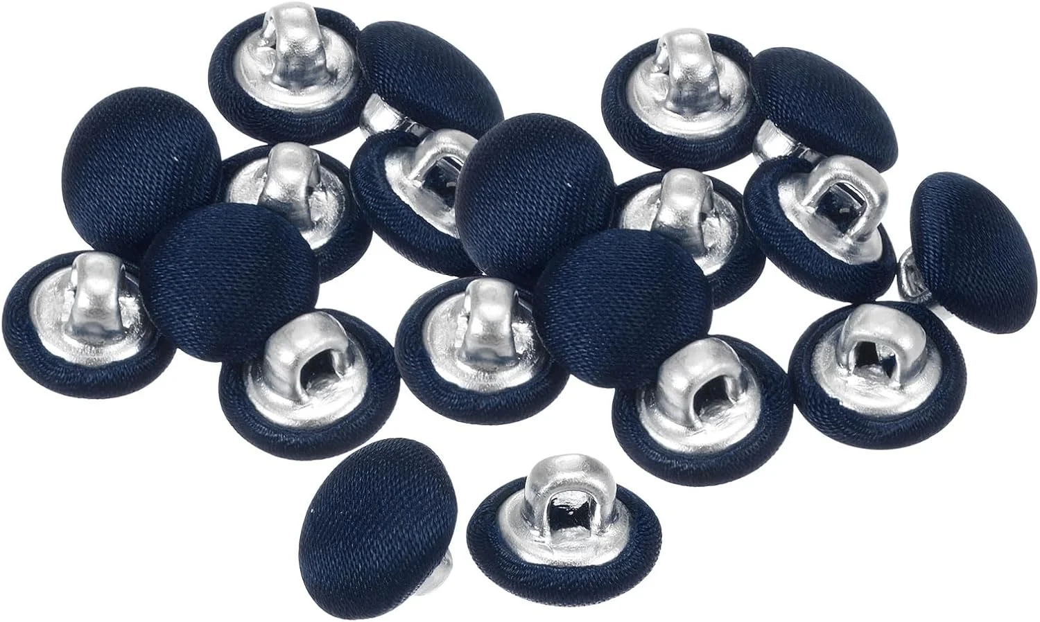 بسته 20 عددی دکمه های پارچه ای 16 لیتری QUARKZMAN، دکمه های خیاطی فلزی ساقه دار گرد 10 میلی متری برای کت و شلوار، لباس، بلوز، پلیور، سرمه ای