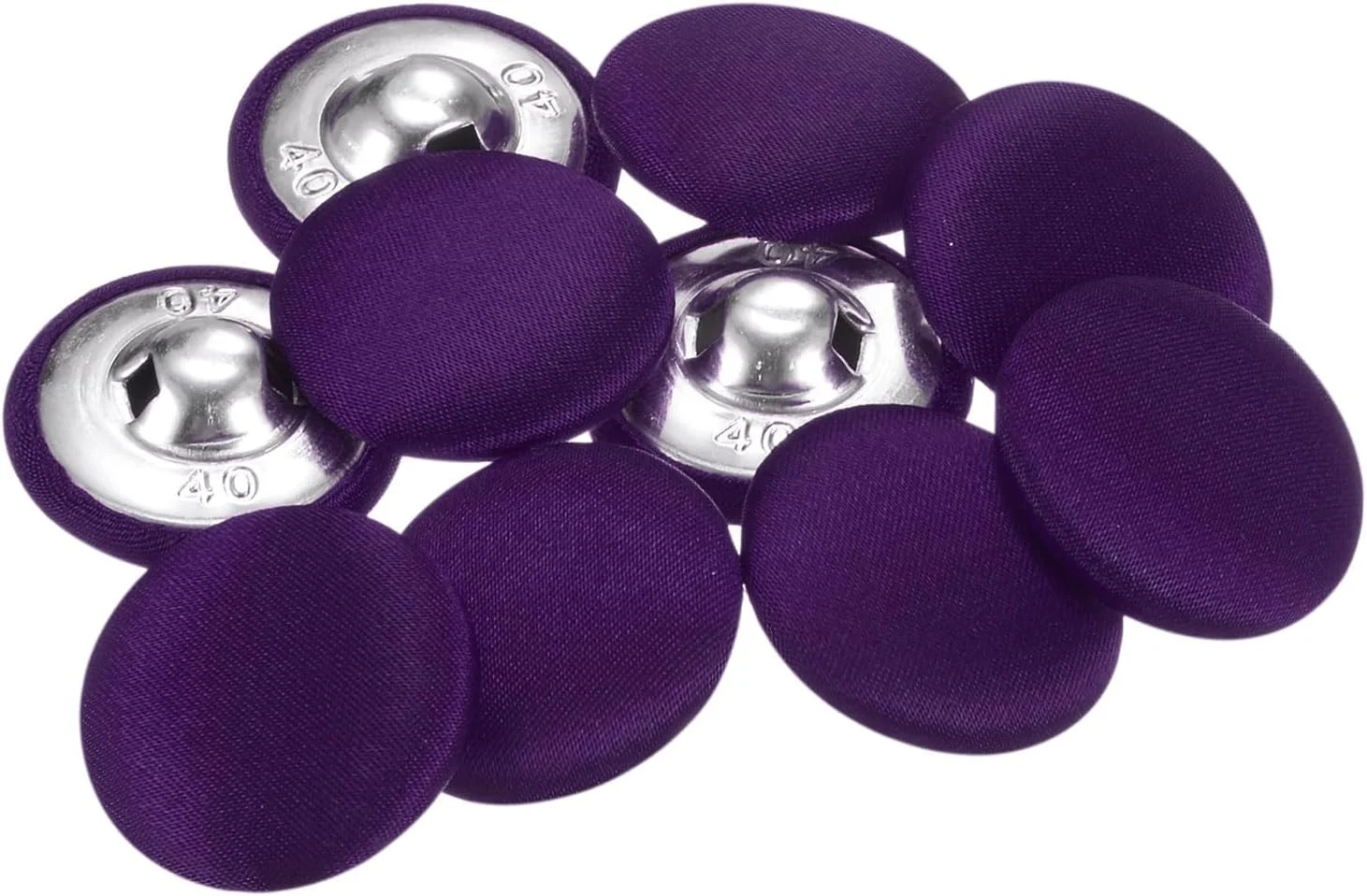 کوآرکزمان بسته 10 عددی دکمه پارچه ای 40 لیتری 25 میلی متری گرد فلزی برای دوخت کت و شلوار، لباس، بلوز، پلیور بنفش