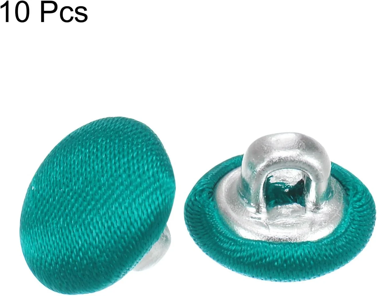 بسته 10 عددی دکمه های روکش پارچه ای 16 لیتری QUARKZMAN، دکمه های خیاطی فلزی ساقه دار گرد 10 میلی متری برای کت و شلوار، لباس، بلوز، ژاکت، سبز تیره