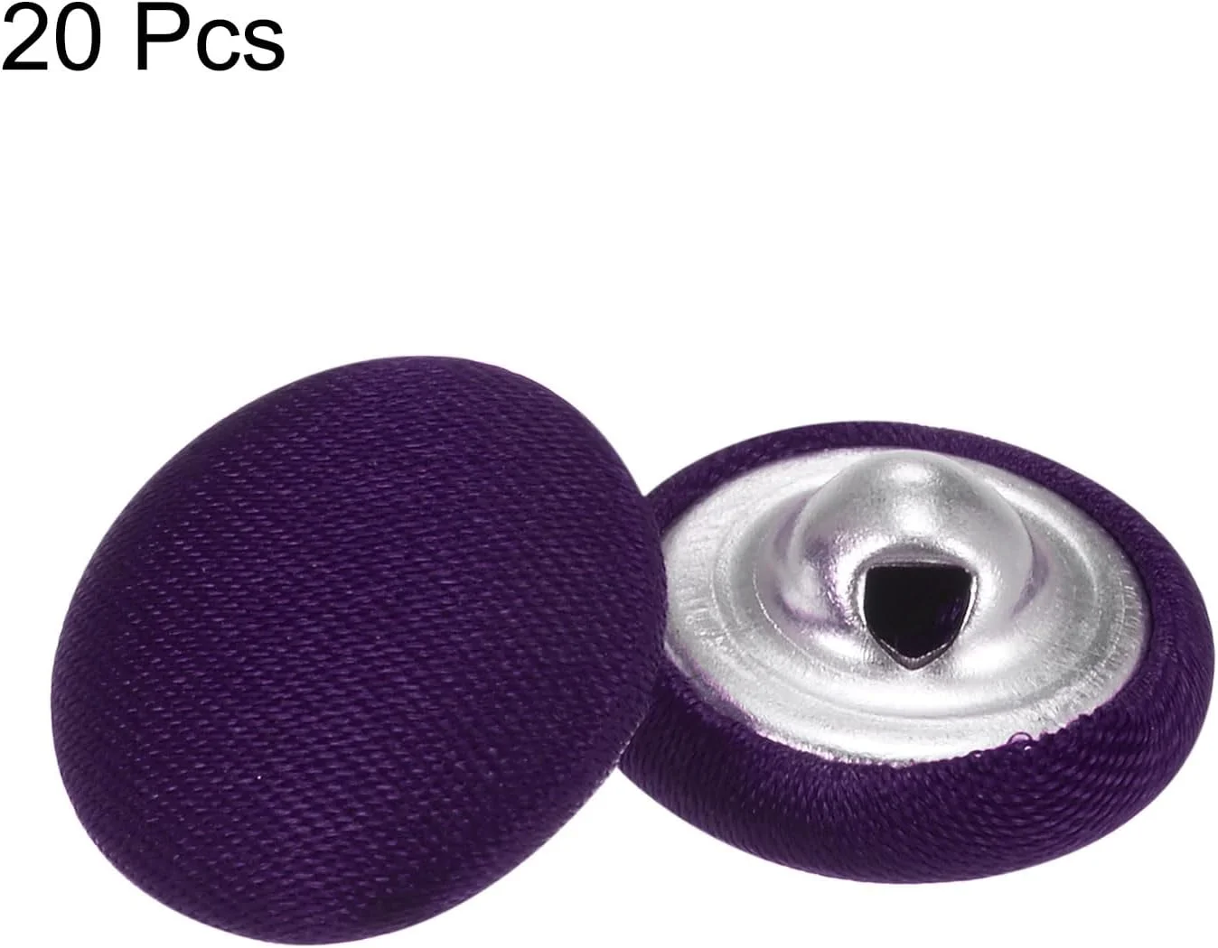 بسته 20 عددی دکمه های پارچه ای کوارکزمن، 24 لیتری، 15 میلی متری، دکمه های فلزی گرد برای دوخت کت و شلوار، لباس، بلوز، ژاکت، بنفش