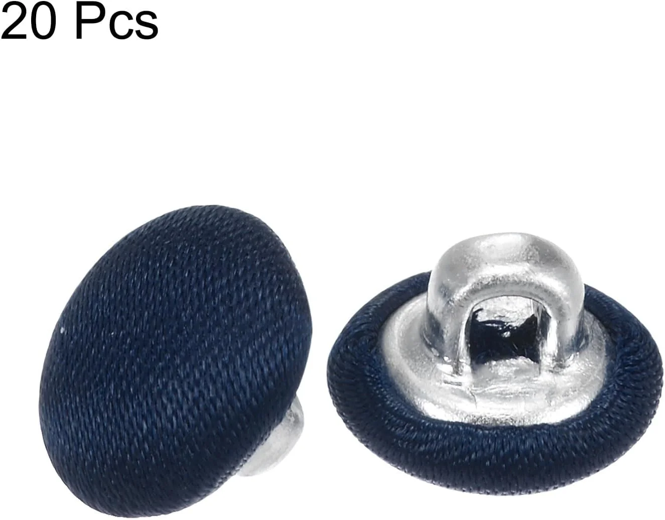 بسته 20 عددی دکمه های پارچه ای 16 لیتری QUARKZMAN، دکمه های خیاطی فلزی ساقه دار گرد 10 میلی متری برای کت و شلوار، لباس، بلوز، پلیور، سرمه ای