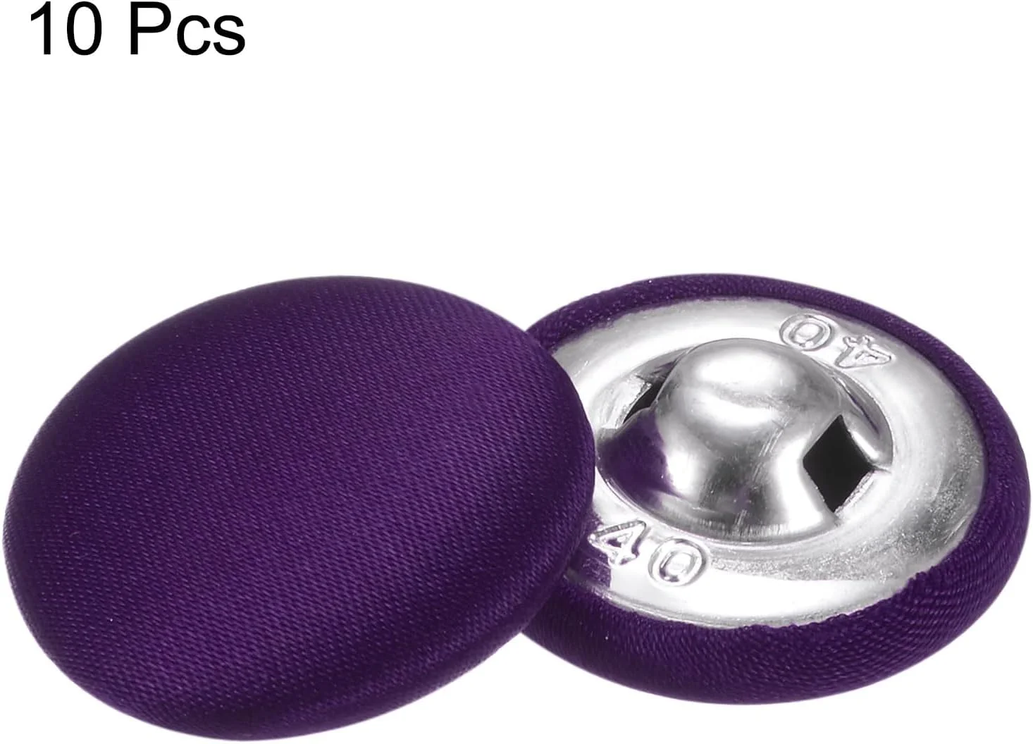 کوآرکزمان بسته 10 عددی دکمه پارچه ای 40 لیتری 25 میلی متری گرد فلزی برای دوخت کت و شلوار، لباس، بلوز، پلیور بنفش
