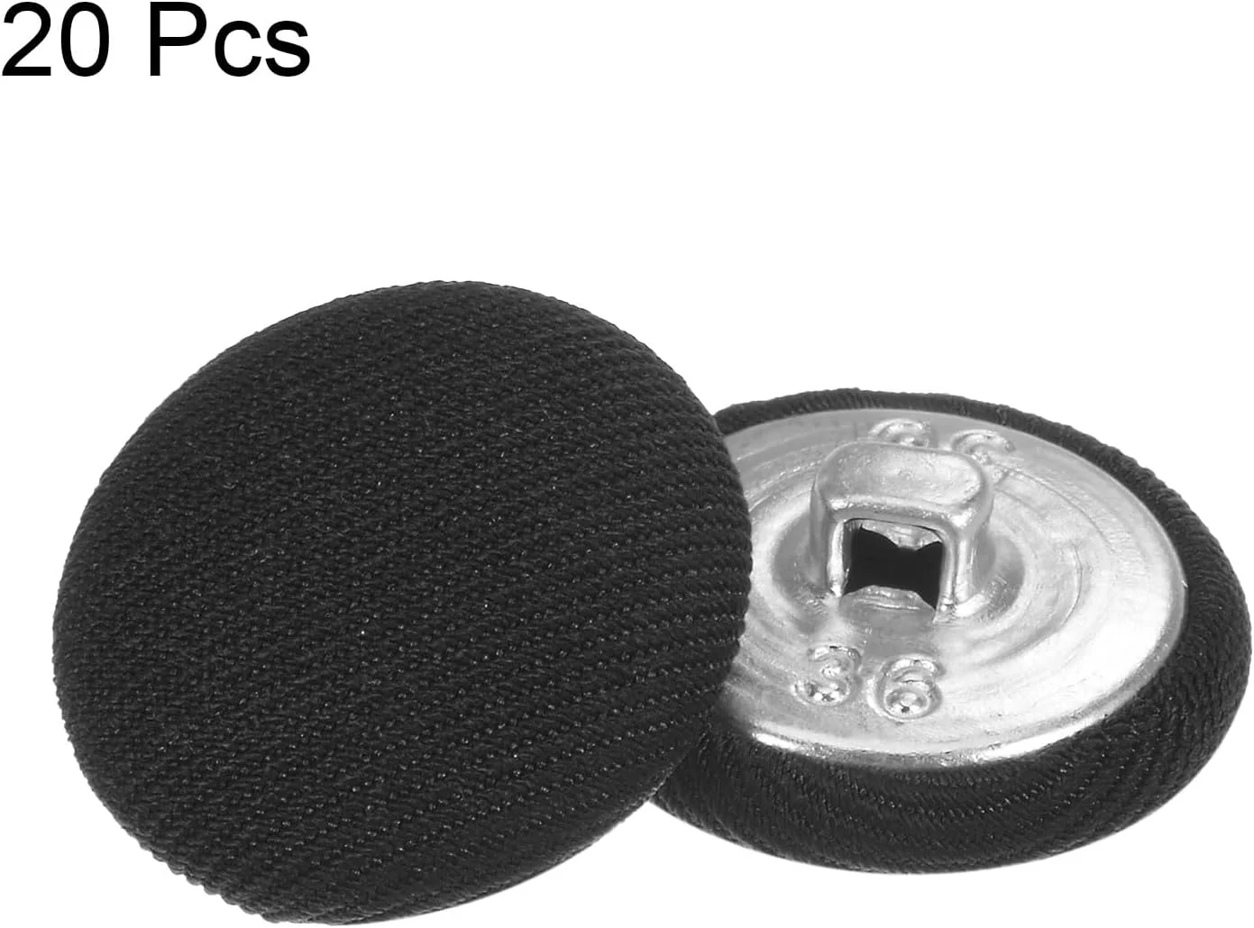 کوآرکزمان بسته 20 عددی دکمه پارچه ای 36 لیتری 23 میلی متری دکمه های فلزی گرد برای دوخت کت و شلوار، لباس، بلوز مشکی