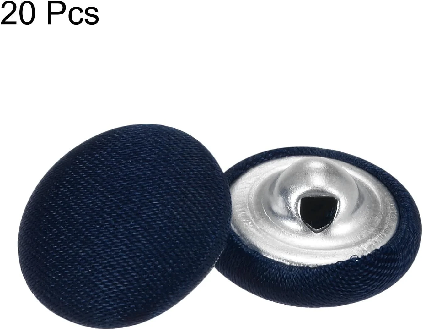 بسته 20 عددی دکمه های پارچه ای کوارکزمن، دکمه های خیاطی فلزی ساقه دار گرد 15 میلی متری برای کت و شلوار، لباس، بلوز، پلیور، سرمه ای