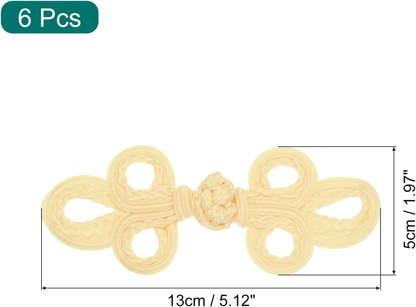 دکمه های قورباغه ای گره چینی QUARKZMAN، 6 جفت، دکمه های دوخت زردآلویی برای دوخت DIY، مناسب برای تزئین کت، شنل، ژاکت، لباس عروس