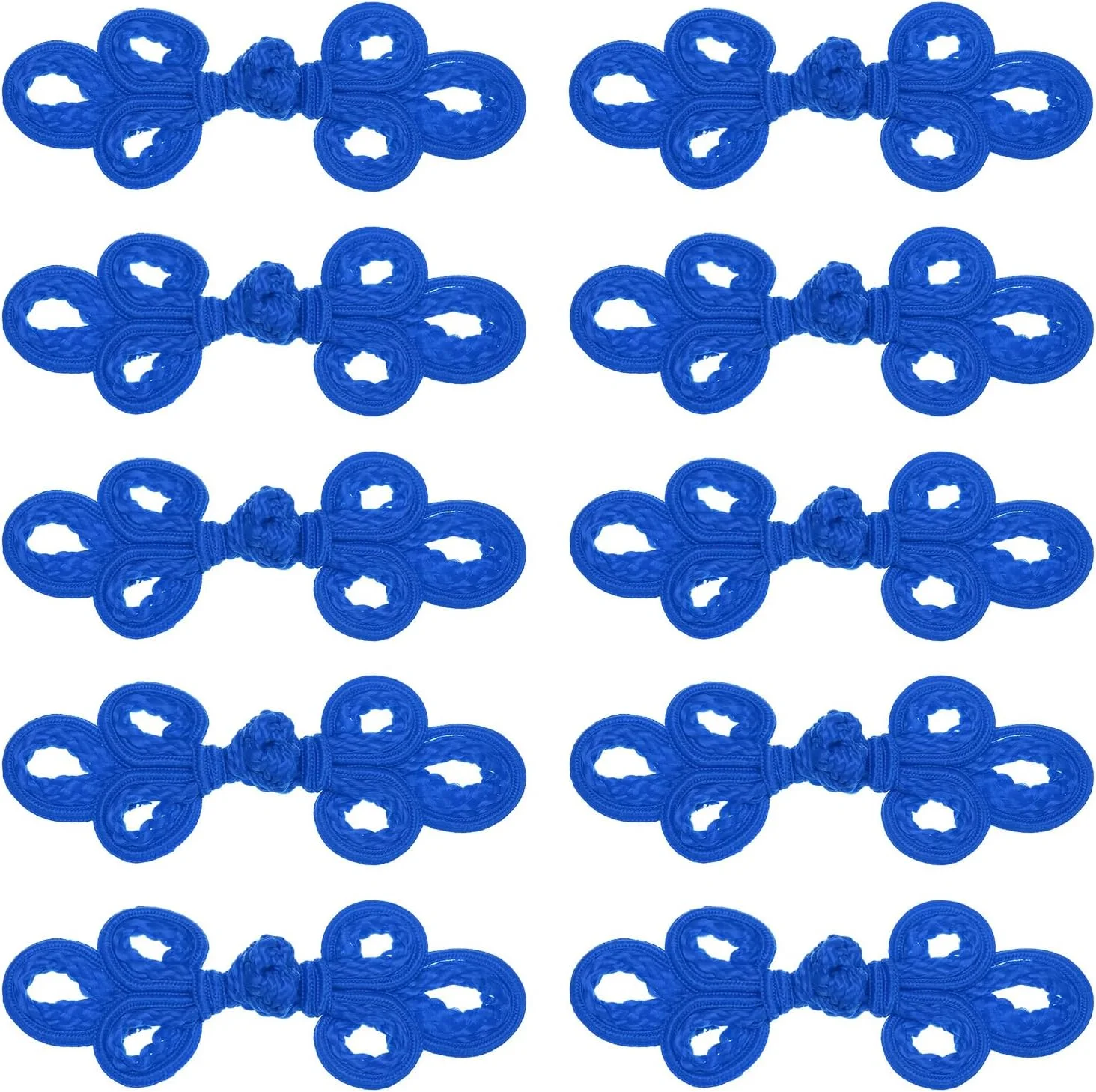 QUARKZMAN 10 جفت دکمه گره قورباغه ای چینی آبی برای دوخت و دوز، مناسب برای دوخت کت، شنل، ژاکت، لباس عروس و غیره QUARKZMAN 10 جفت دکمه گره قورباغه ای چینی آبی برای دوخت و دوز، مناسب برای دوخت کت، شنل، ژاکت، لباس عروس و غیره