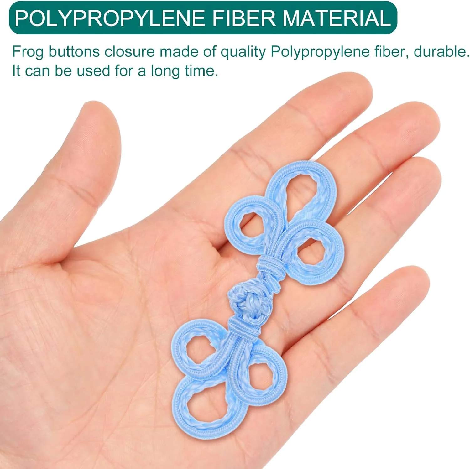 QUARKZMAN 10 جفت دکمه گره قورباغه ای چینی، بست دکمه ای آبی آسمانی برای دوخت لباس، شنل، ژاکت، لباس عروس