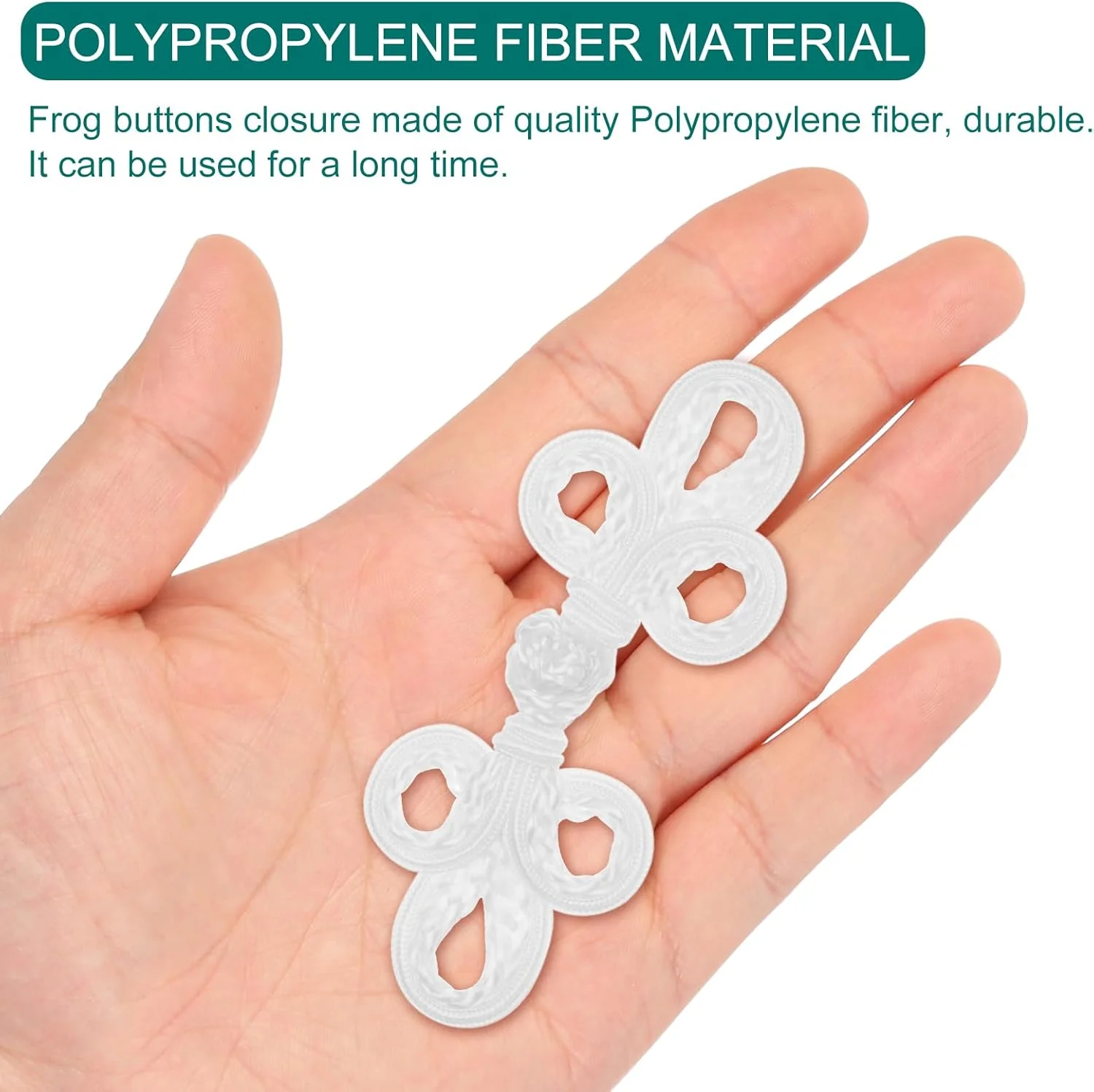 QUARKZMAN 10 جفت دکمه قورباغه ای گره چینی سفید برای دوخت لباس، شنل، ژاکت، لباس عروس