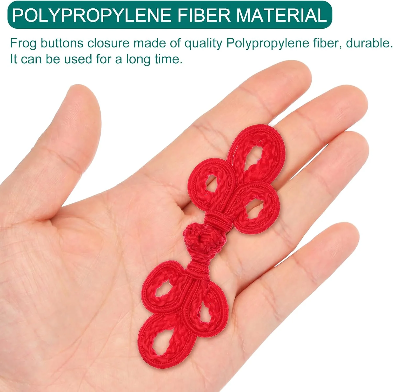 دکمه های قورباغه ای گره چینی QUARKZMAN، 6 جفت، رنگ قرمز تیره، بست دکمه ای برای دوخت، مناسب برای دوختن لباس، شنل، ژاکت، لباس عروس