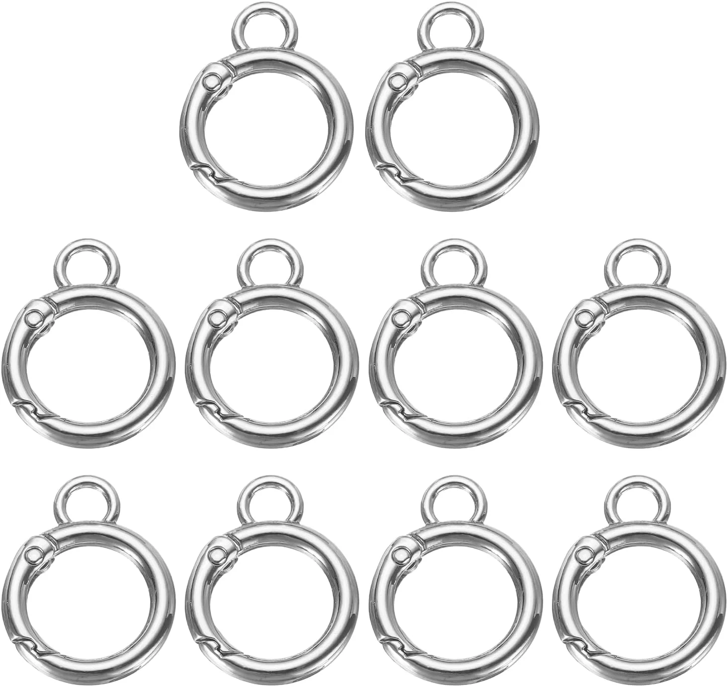 حلقه QUARKZMAN برای کیف، حلقه کلید گیره کارابین با چشم ثابت، حلقه های ماشه آلیاژ روی برای سگک جاکلیدی کیف دستی کیف پول