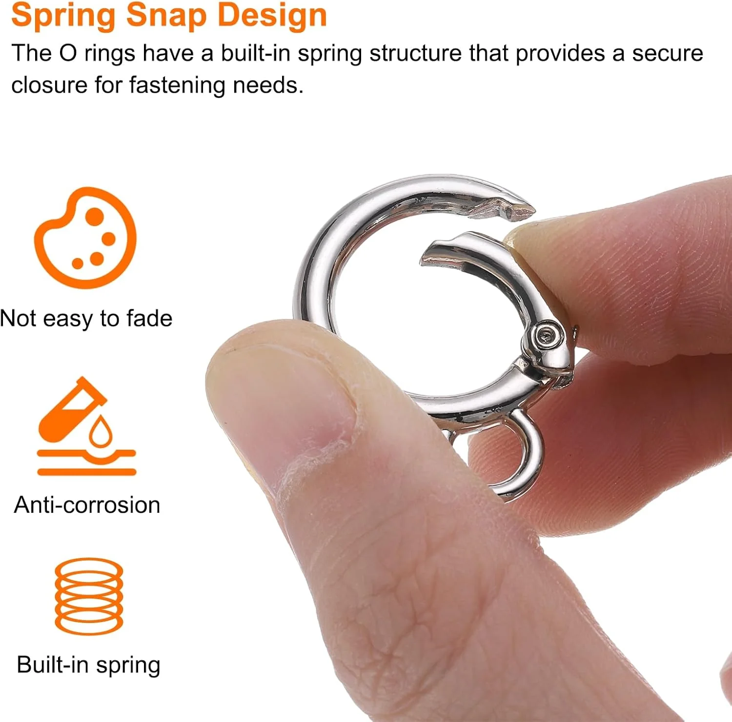 حلقه QUARKZMAN برای کیف، حلقه کلید گیره کارابین با چشم ثابت، حلقه های ماشه آلیاژ روی برای سگک جاکلیدی کیف دستی کیف پول حلقه QUARKZMAN برای کیف، حلقه کلید گیره کارابین با چشم ثابت، حلقه های ماشه آلیاژ روی برای سگک جاکلیدی کیف دستی کیف پول