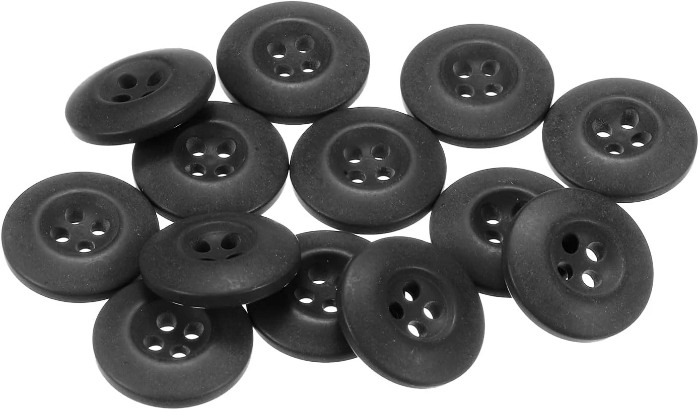 بسته 12 عددی دکمه خیاطی QUARKZMAN، سایز 24L (15 میلی متر)، رزینی، گرد، تخت، 4 سوراخ، دکمه های صنایع دستی لباس فرم ارتش برای شلوار، ژاکت، لباس فرم، کیف، مشکی بسته 12 عددی دکمه خیاطی QUARKZMAN، سایز 24L (15 میلی متر)، رزینی، گرد، تخت، 4 سوراخ، دکمه های صنایع دستی لباس فرم ارتش برای شلوار، ژاکت، لباس فرم، کیف، مشکی