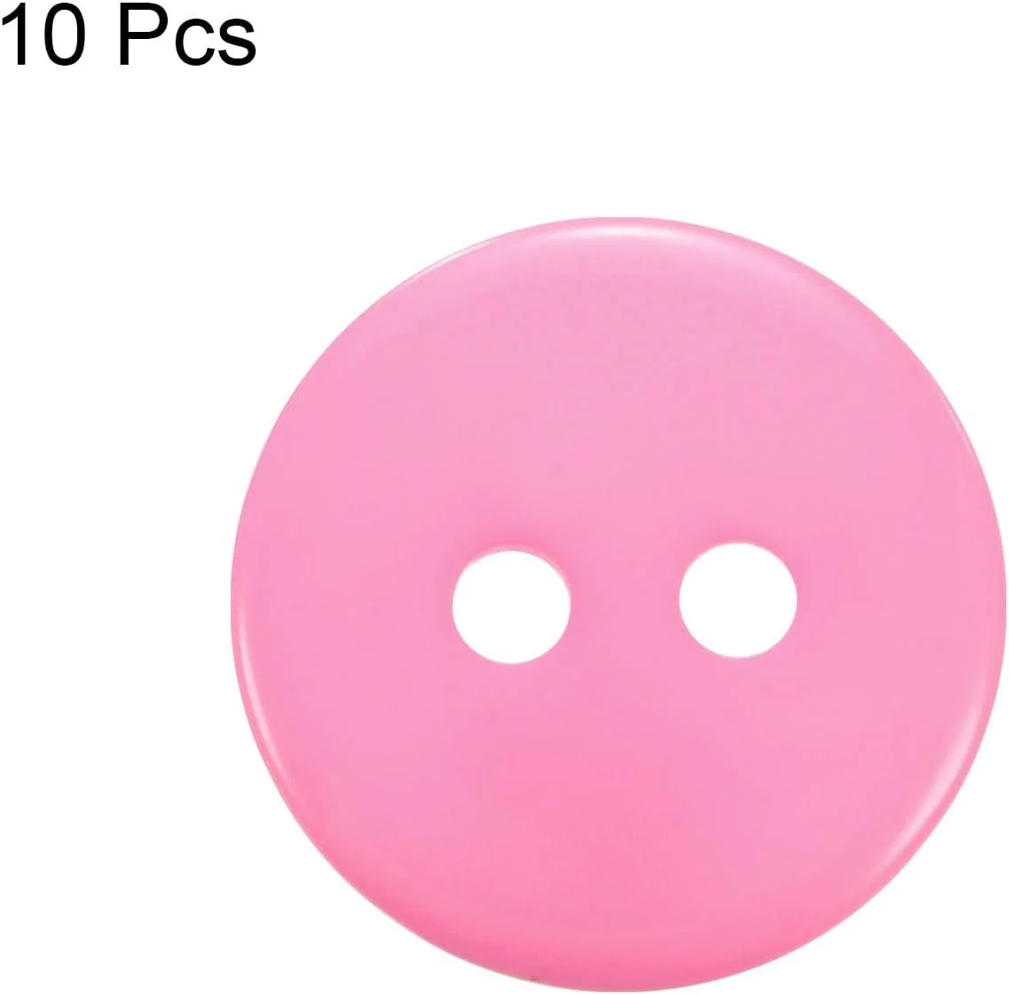 بسته 10 عددی دکمه خیاطی QUARKZMAN، 1/2 اینچ (12.5 میلی متر)، 2 سوراخ، رزین، گرد، دکمه های جایگزین برای لباس، تزئینات صنایع دستی DIY، صورتی