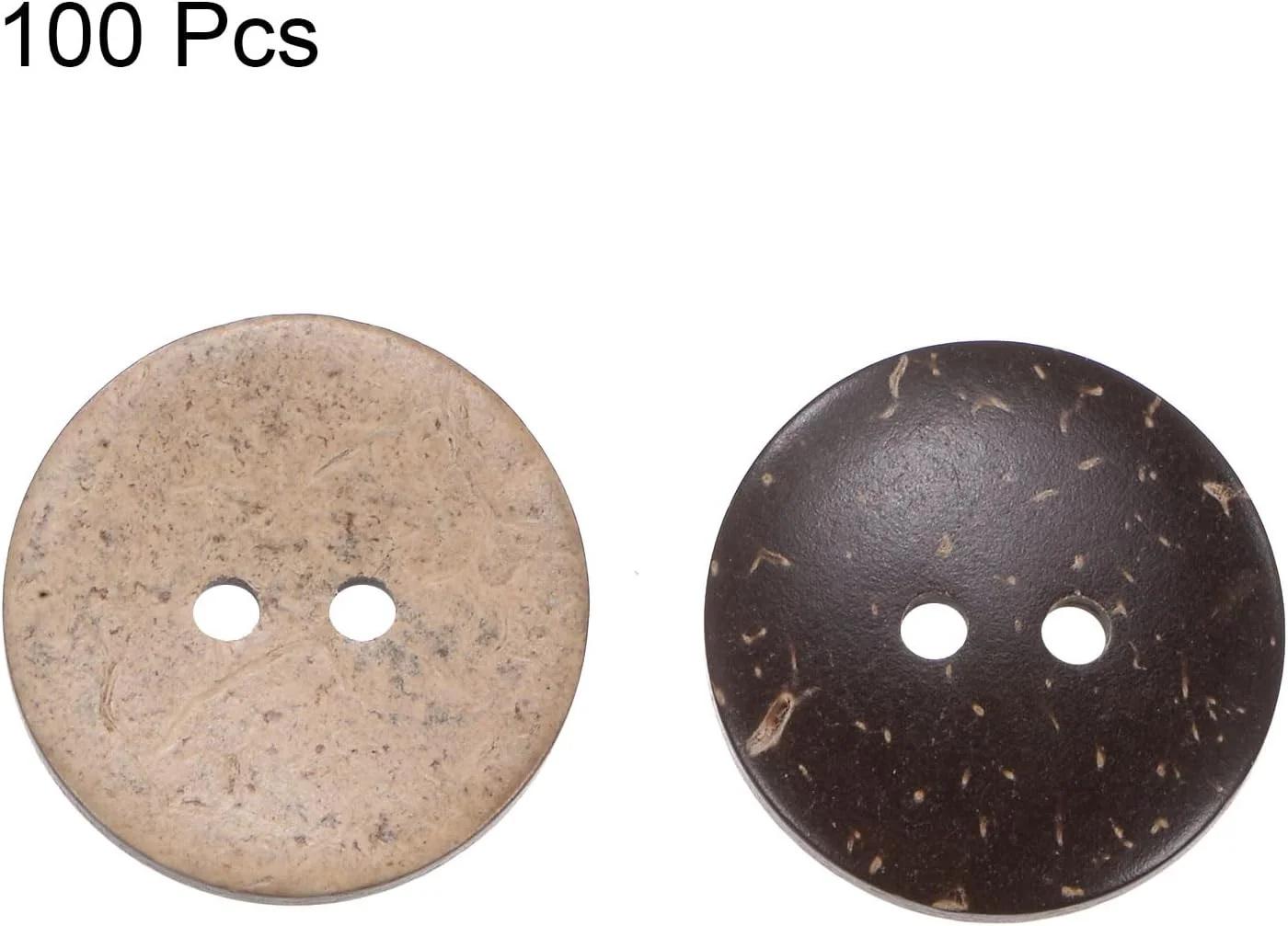 کوآرکزمن بسته 100 عددی دکمه خیاطی 20 میلی متری (3/4 اینچ) 2 سوراخه چوبی گرد، دکمه های جایگزین برای لباس، تزئینات صنایع دستی DIY، قهوه ای