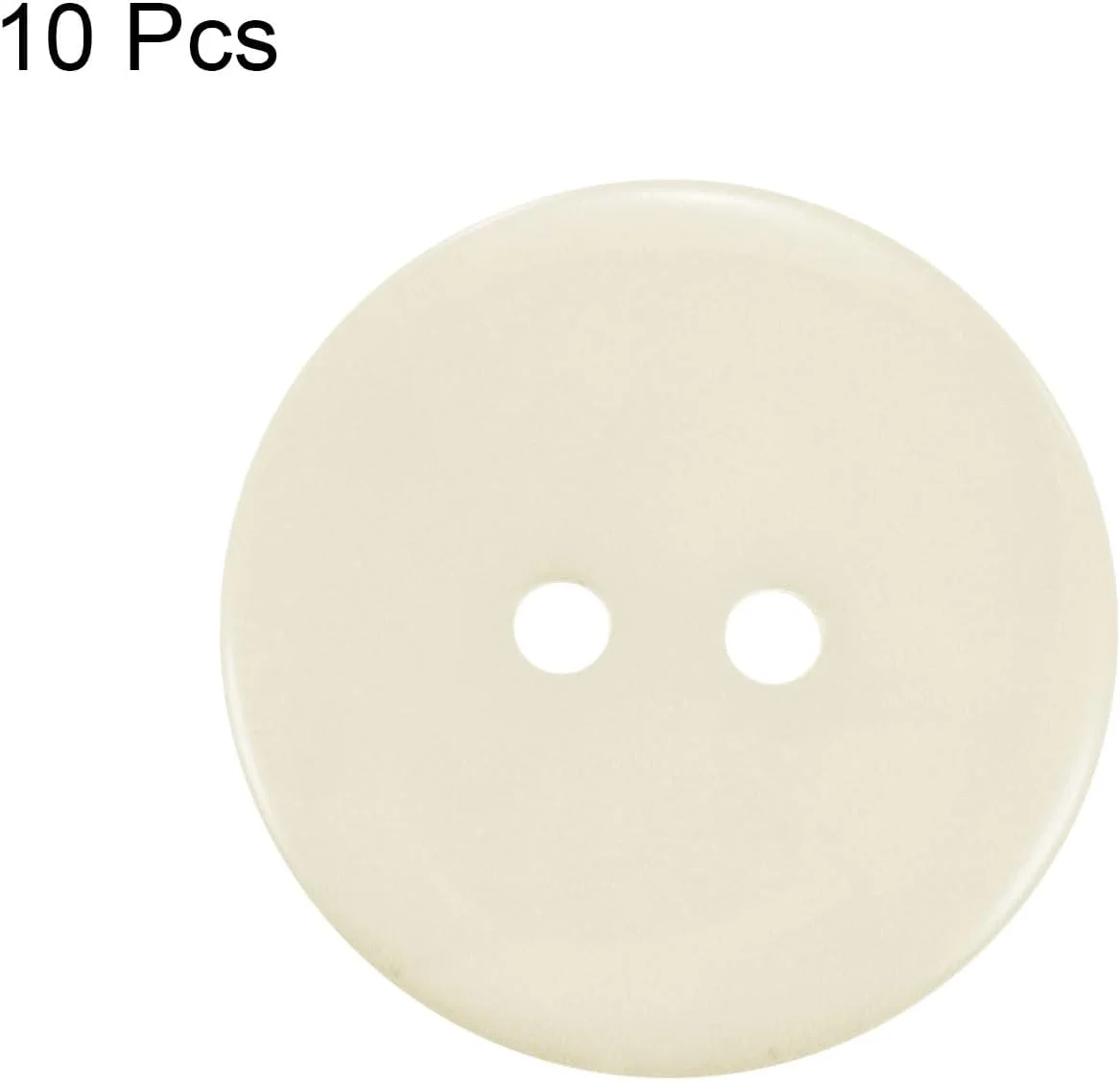 بسته 10 عددی دکمه خیاطی QUARKZMAN، 1 اینچ (25 میلی متر)، 2 سوراخ، رزین، گرد، دکمه های جایگزین برای لباس، تزئینات صنایع دستی DIY، بژ