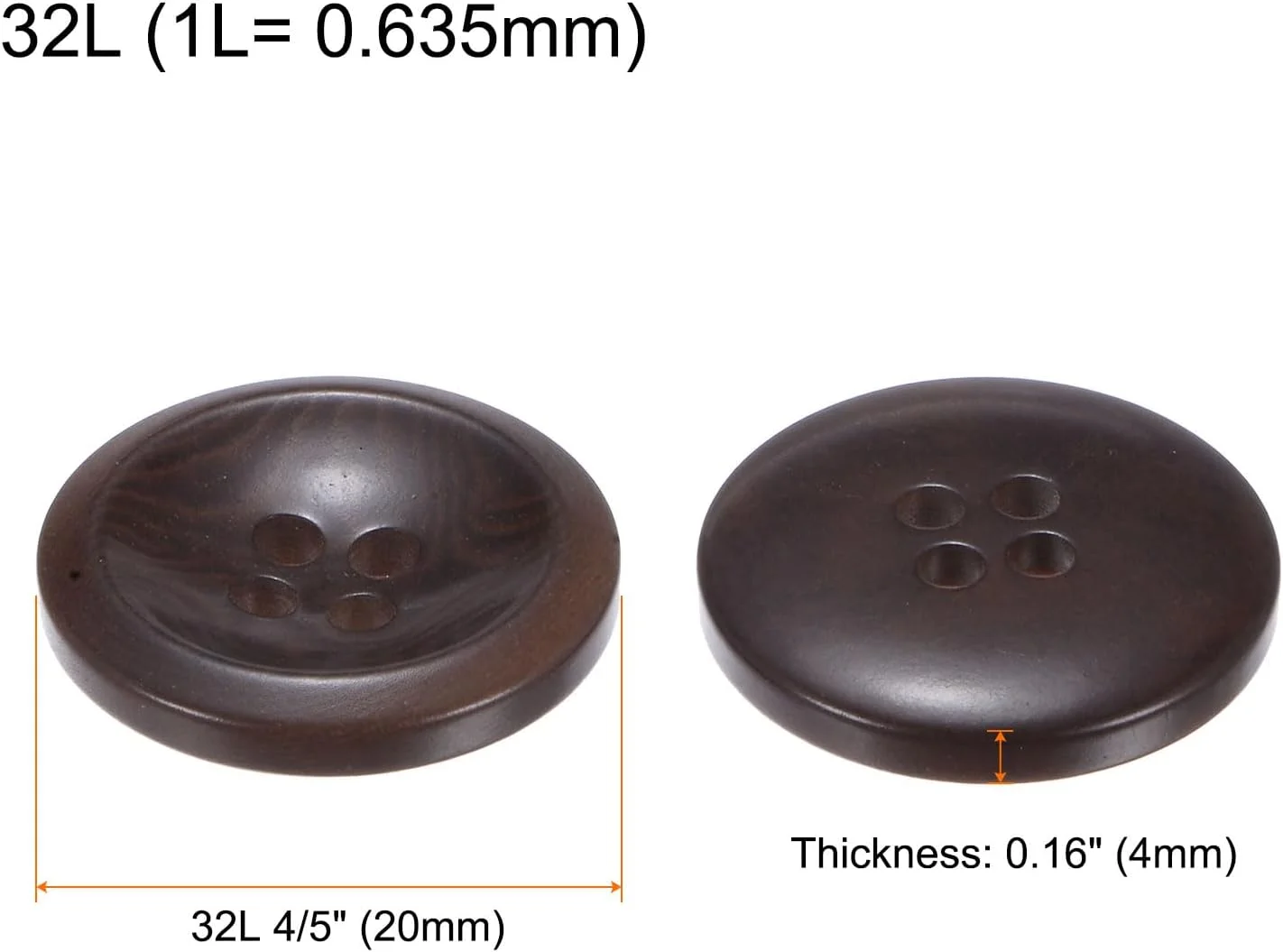 بسته 12 عددی دکمه خیاطی کوارکزمن، 32 لیتری، 4/5 اینچ (20 میلی متر)، رزینی گرد تخت 4 سوراخه، دکمه های براق صنایع دستی برای شلوار، ژاکت، لباس فرم، کیف، قرمز