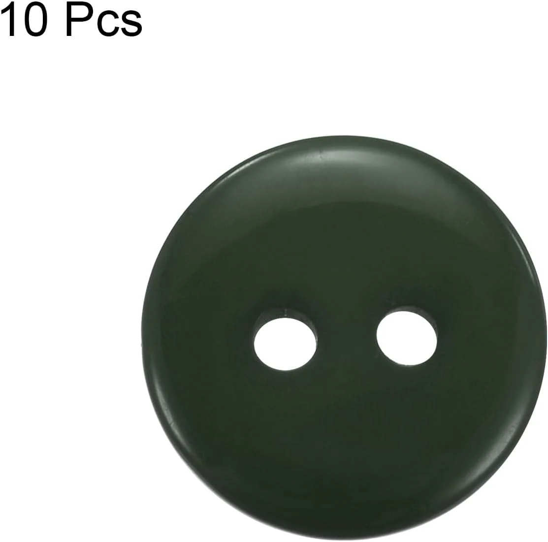 بسته 10 عددی دکمه خیاطی QUARKZMAN، 1/2 اینچ (12.5 میلی متر)، 2 سوراخ، رزین، گرد، دکمه های جایگزین برای لباس، تزئینات صنایع دستی DIY، سبز تیره