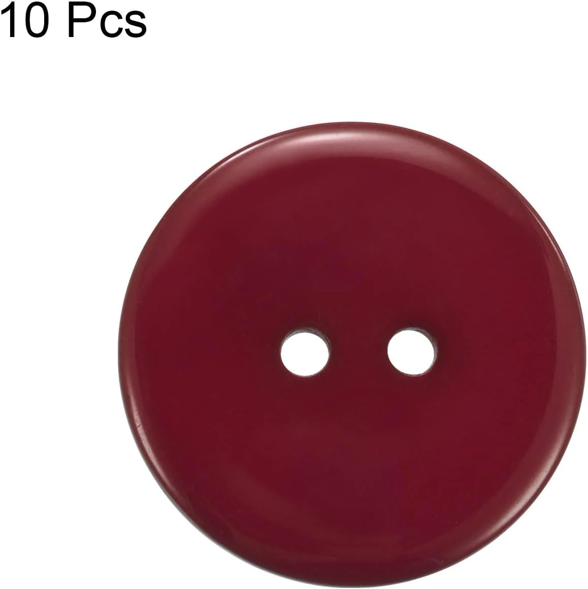 کوآرکزمان بسته 10 عددی دکمه خیاطی 1 اینچی (25 میلی متر) 2 سوراخه رزینی گرد جایگزین دکمه های صنایع دستی برای لباس تزئینات صنایع دستی DIY، قرمز تیره