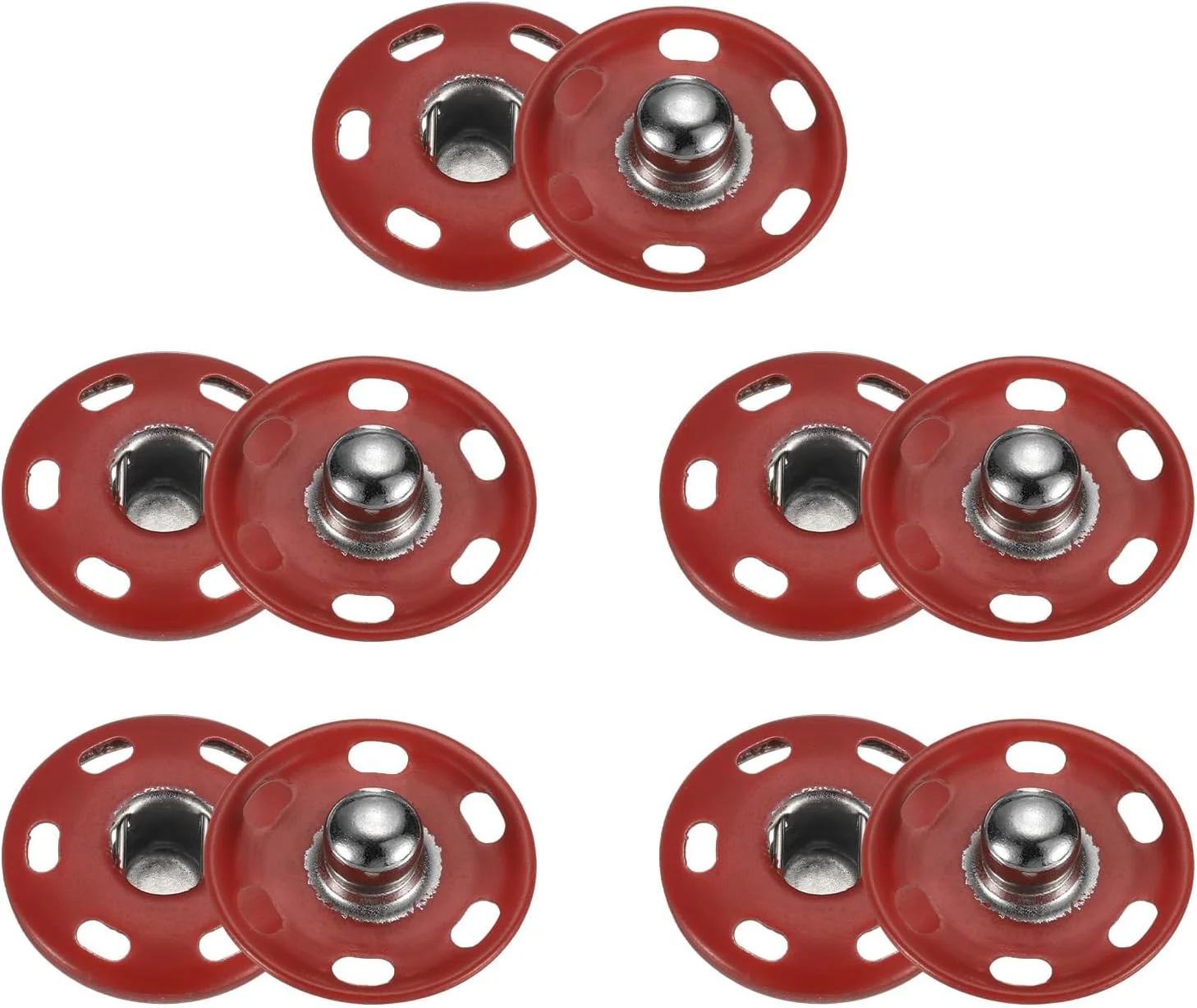 ست 5 عددی دکمه فشاری خیاطی QUARKZMAN، دکمه های فلزی 19 میلی متری برای کیف دستی، لباس، خیاطی و صنایع دستی، قرمز ست 5 عددی دکمه فشاری خیاطی QUARKZMAN، دکمه های فلزی 19 میلی متری برای کیف دستی، لباس، خیاطی و صنایع دستی، قرمز