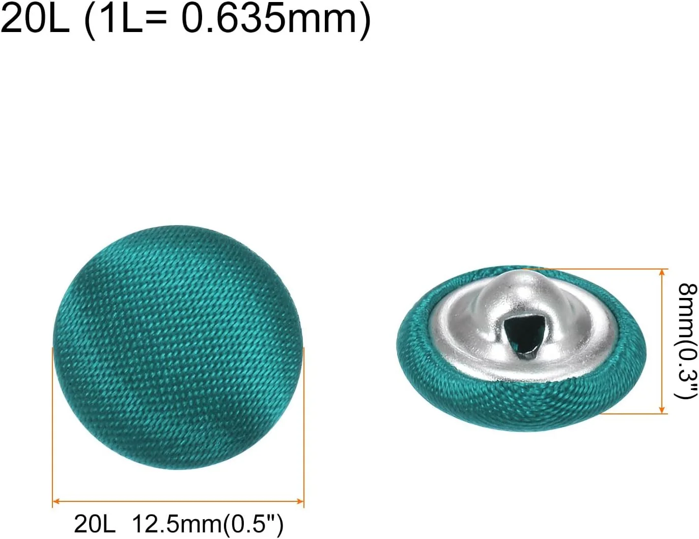 بسته 10 عددی دکمه های سبز تیره QUARKZMAN با روکش پارچه ای 12.5 میلی متری، دکمه های خیاطی روکش شده با پارچه ساتن، دکمه های گرد صنایع دستی، دکمه های فلزی پایه دار چشمی، دکمه های قدیمی برای کت، لباس، ژاکت، بلیزر، کت و شلوار، DIY