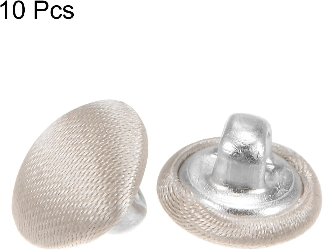 بسته 10 عددی دکمه قهوه ای صورتی QUARKZMAN با روکش پارچه ای 10 میلی متری، دکمه های خیاطی روکش شده با پارچه ساتن، دکمه های گرد صنایع دستی، دکمه های فلزی پایه دار، دکمه های قدیمی برای پالتو، لباس، کت، کت و شلوار، و کارهای DIY