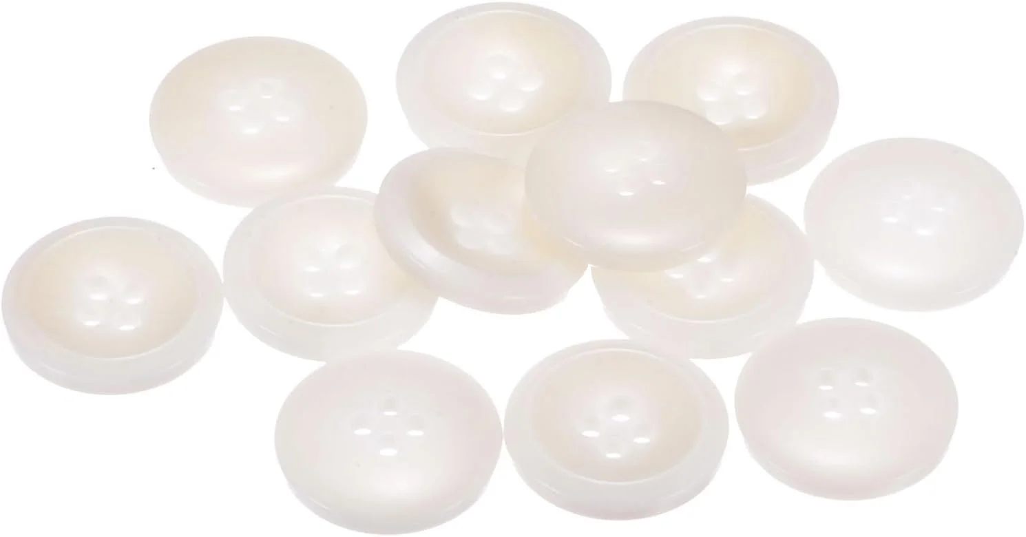 بسته 12 عددی دکمه خیاطی QUARKZMAN، 32 لیتری، 4/5 اینچ (20 میلی متر)، رزینی، گرد، تخت، 4 سوراخه، دکمه های براق برای شلوار، ژاکت، لباس فرم، کیف، سفید بسته 12 عددی دکمه خیاطی QUARKZMAN، 32 لیتری، 4/5 اینچ (20 میلی متر)، رزینی، گرد، تخت، 4 سوراخه، دکمه های براق برای شلوار، ژاکت، لباس فرم، کیف، سفید
