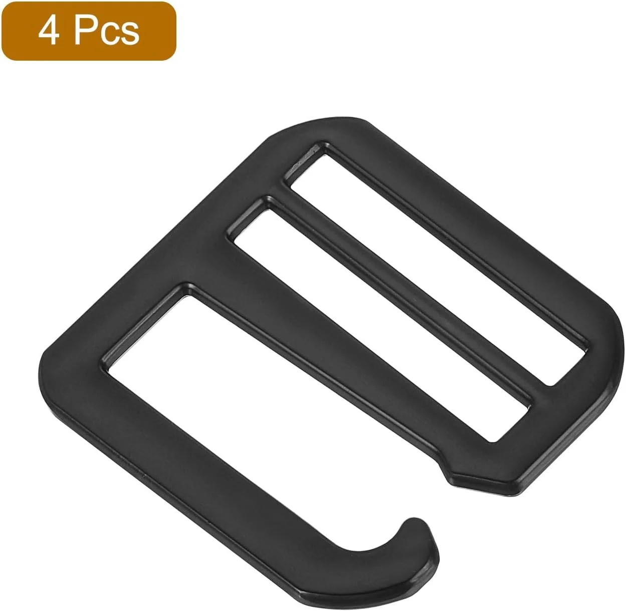 سگک کمربند 32 میلی‌متری QUARKZMAN، بسته 4 عددی، با قلاب فلزی G و سگک‌های لغزنده تخت قابل تنظیم Tri-Glide برای بند کوله پشتی، مشکی مات، طلایی روشن، 32 میلی‌متر