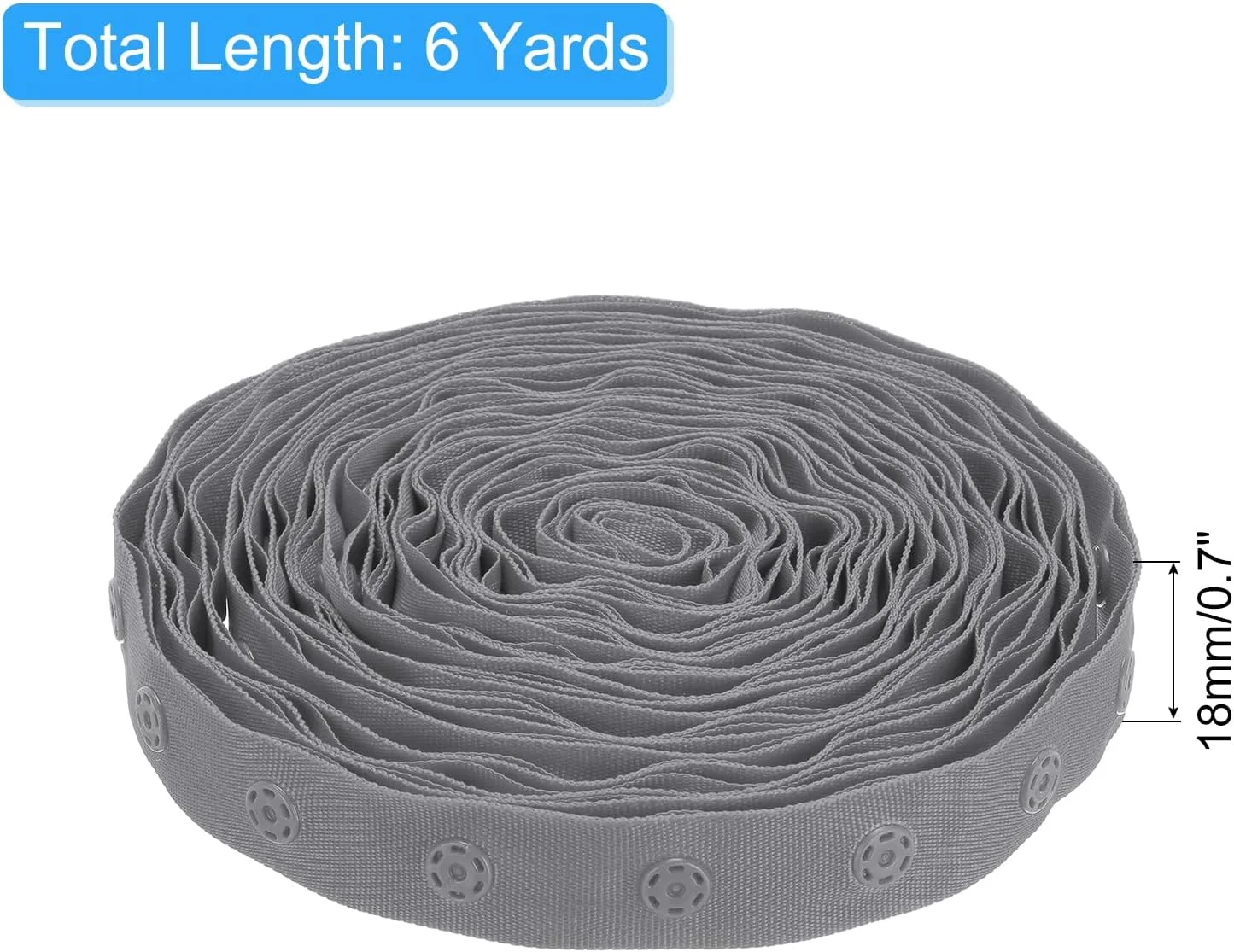 نوار دکمه فشاری 6 یاردی QUARKZMAN برای خیاطی، نوار دکمه فشاری پنبه ای، نوار سگک رهاسازی سریع برای لباس، پارچه، DIY، صنایع دستی، سایه