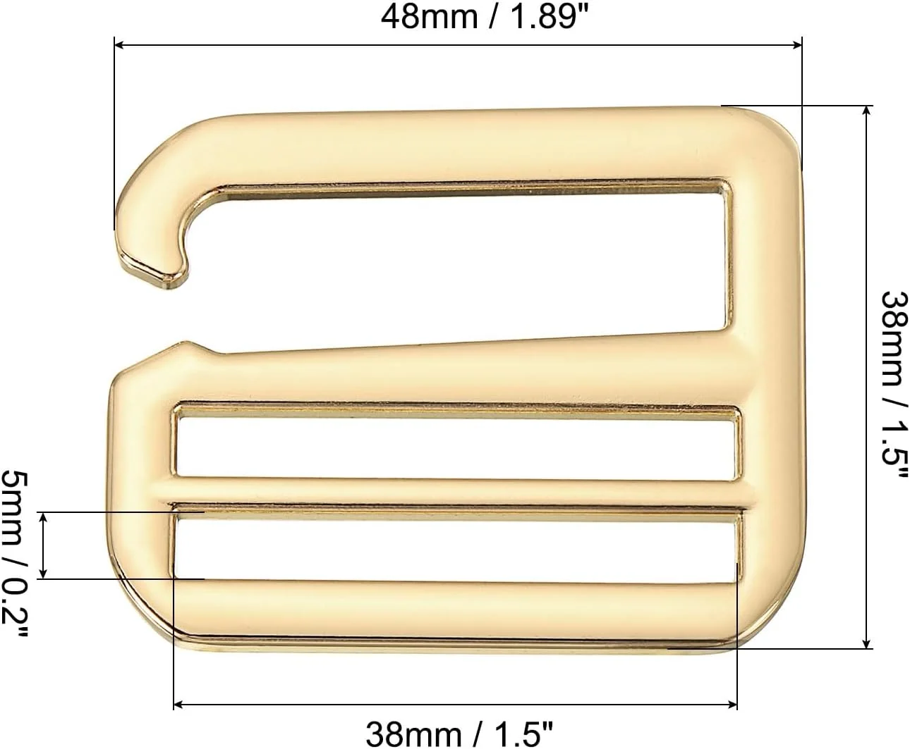 سگک های فلزی G شکل Quarkzman، تنظیم کننده تسمه، سگک های کشویی سه گانه تخت برای بند کوله پشتی