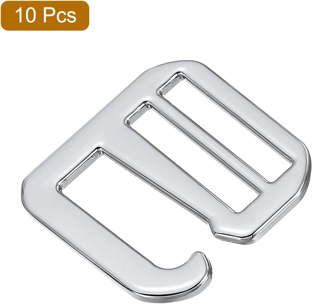 کوآرکزمان 10 عدد سگک کمربند 26 میلی‌متری با قلاب فلزی G، سگک‌های لغزنده تخت سه جهته قابل تنظیم برای بند کوله پشتی، نقره‌ای