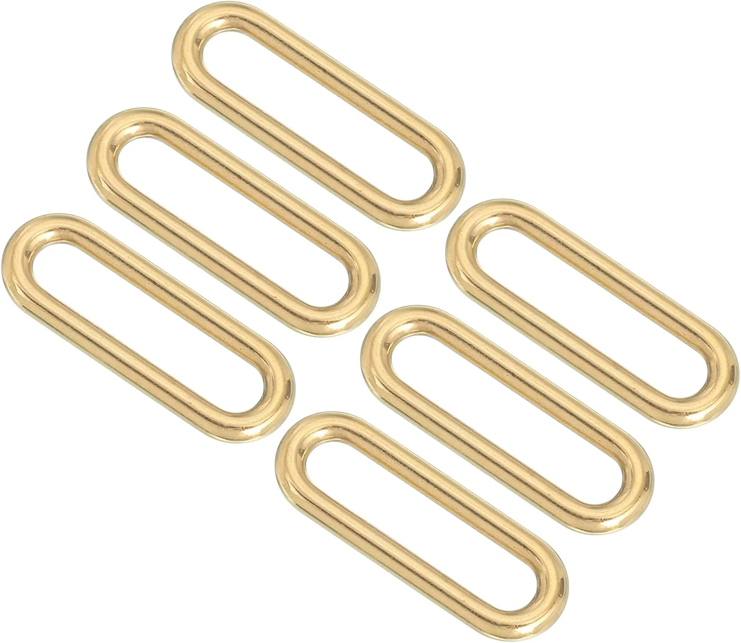 بسته 6 عددی حلقه فلزی QUARKZMAN برای کیف، کمربند، صنایع دستی، لوازم جانبی DIY، حلقه بیضی طلایی قطر داخلی 33 میلی متر