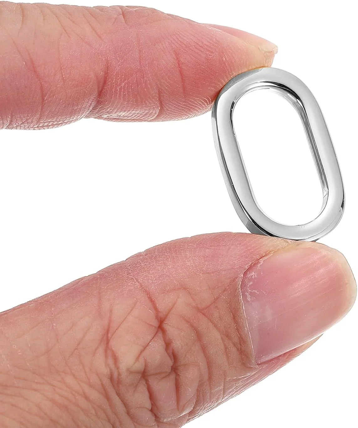 حلقه فلزی بیضی شکل QUARKZMAN، 20 عدد، سگک حلقه بیضی تخت 3/4 اینچی برای کمربند، حلقه کیف چرمی DIY، بند کیف، نقره ای حلقه فلزی بیضی شکل QUARKZMAN، 20 عدد، سگک حلقه بیضی تخت 3/4 اینچی برای کمربند، حلقه کیف چرمی DIY، بند کیف، نقره ای