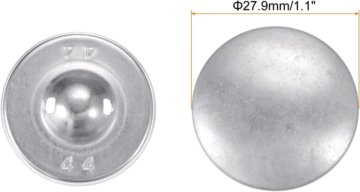 بسته 100 عددی لوازم جانبی دکمه QUARKZMAN، سایز 44L (27 میلیمتر/1.1 اینچ)، قطعات دکمه آلومینیومی، لوازم ساخت دکمه، دکمههای فلزی خام برای دستگاه دکمهسازی DIY بسته 100 عددی لوازم جانبی دکمه QUARKZMAN، سایز 44L (27 میلیمتر/1.1 اینچ)، قطعات دکمه آلومینیومی، لوازم ساخت دکمه، دکمههای فلزی خام برای دستگاه دکمهسازی DIY