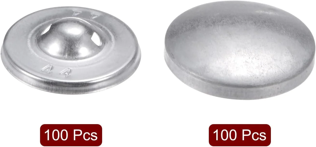 بسته 100 عددی لوازم جانبی دکمه QUARKZMAN، سایز 44L (27 میلیمتر/1.1 اینچ)، قطعات دکمه آلومینیومی، لوازم ساخت دکمه، دکمههای فلزی خام برای دستگاه دکمهسازی DIY بسته 100 عددی لوازم جانبی دکمه QUARKZMAN، سایز 44L (27 میلیمتر/1.1 اینچ)، قطعات دکمه آلومینیومی، لوازم ساخت دکمه، دکمههای فلزی خام برای دستگاه دکمهسازی DIY