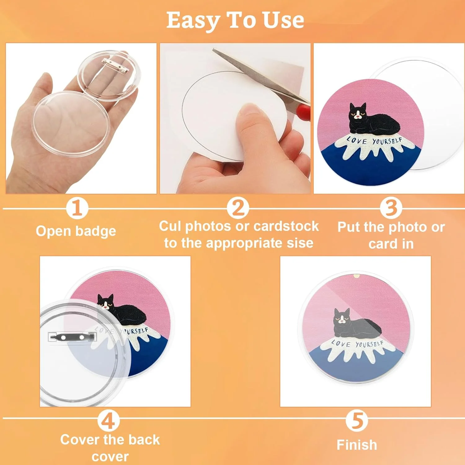 QTLCOHD 100 عدد سنجاق دکمه ای اکریلیک، نشان 3 اینچی DIY، دکمه های شفاف سازنده دکمه، کیت ساخت دکمه های عکس گرد خالی برای لوازم صنایع دستی، پروژه های DIY مدرسه QTLCOHD 100 عدد سنجاق دکمه ای اکریلیک، نشان 3 اینچی DIY، دکمه های شفاف سازنده دکمه، کیت ساخت دکمه های عکس گرد خالی برای لوازم صنایع دستی، پروژه های DIY مدرسه
