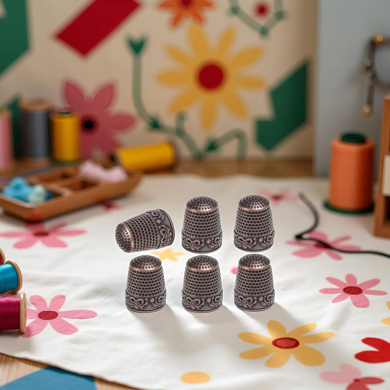 انگشتانه خیاطی Qintreesify، محافظ نوک انگشت فلزی برنجی، لوازم جانبی لحاف دوزی، بافندگی و گلدوزی برای ابزارهای خیاطی دستی DIY