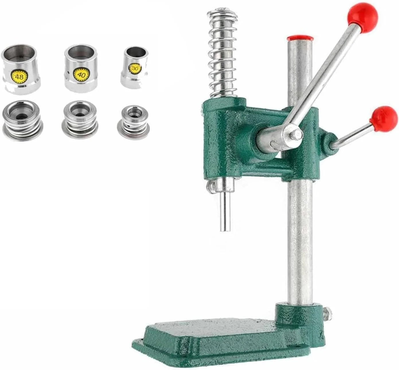 دستگاه دکمه ساز QIUSHIBO، دستگاه دکمه روکش پارچه ای دست ساز با 3 قالب (قطر 18، 25، 30 میلی متر) و 300 عدد دکمه، ابزار پرس دستی قالب دکمه DIY.