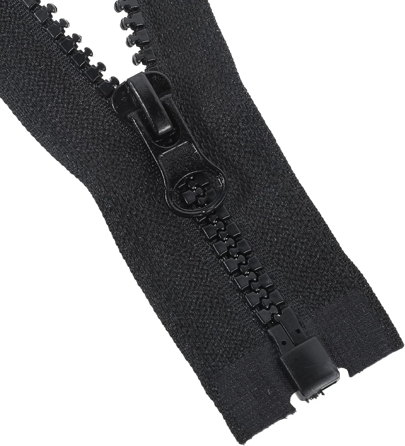 Qianyu 2 PCS Separating Jacket Zipper Black Molded Plastic Zipper 16 Inch Resin Zipper Replacement Coat Open End Zipper DIY Sewing Tools for Clothes Bags Home Textile Sweatshirts