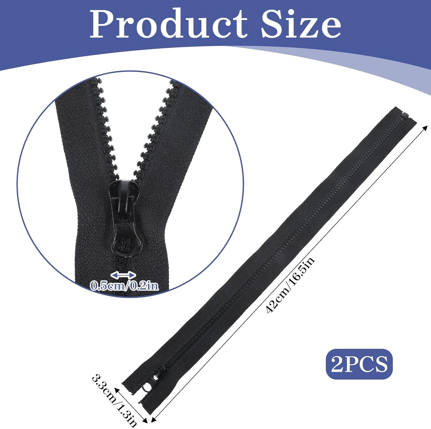 Qianyu 2 PCS Separating Jacket Zipper Black Molded Plastic Zipper 16 Inch Resin Zipper Replacement Coat Open End Zipper DIY Sewing Tools for Clothes Bags Home Textile Sweatshirts Qianyu 2 PCS Separating Jacket Zipper Black Molded Plastic Zipper 16 Inch Resin Zipper Replacement Coat Open End Zipper DIY Sewing Tools for Clothes Bags Home Textile Sweatshirts