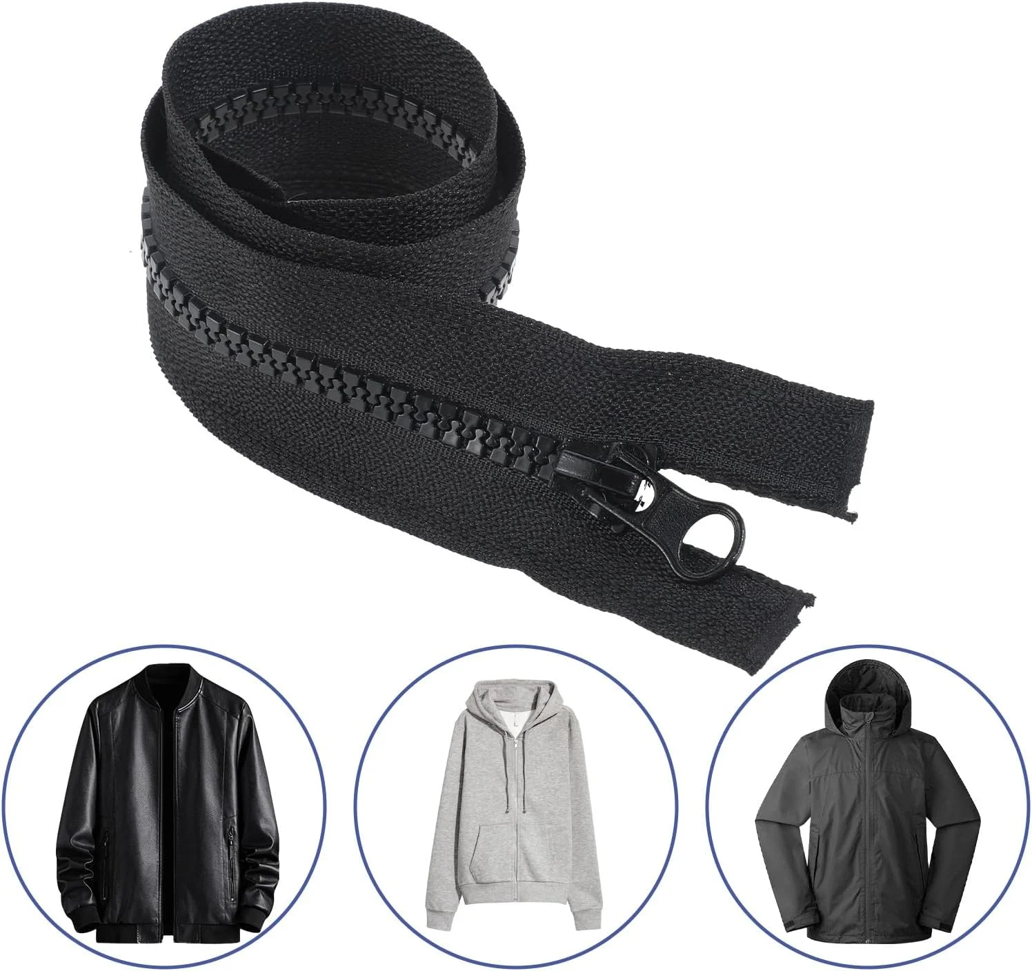 Qianyu 2 PCS Separating Jacket Zipper Black Molded Plastic Zipper 16 Inch Resin Zipper Replacement Coat Open End Zipper DIY Sewing Tools for Clothes Bags Home Textile Sweatshirts Qianyu 2 PCS Separating Jacket Zipper Black Molded Plastic Zipper 16 Inch Resin Zipper Replacement Coat Open End Zipper DIY Sewing Tools for Clothes Bags Home Textile Sweatshirts