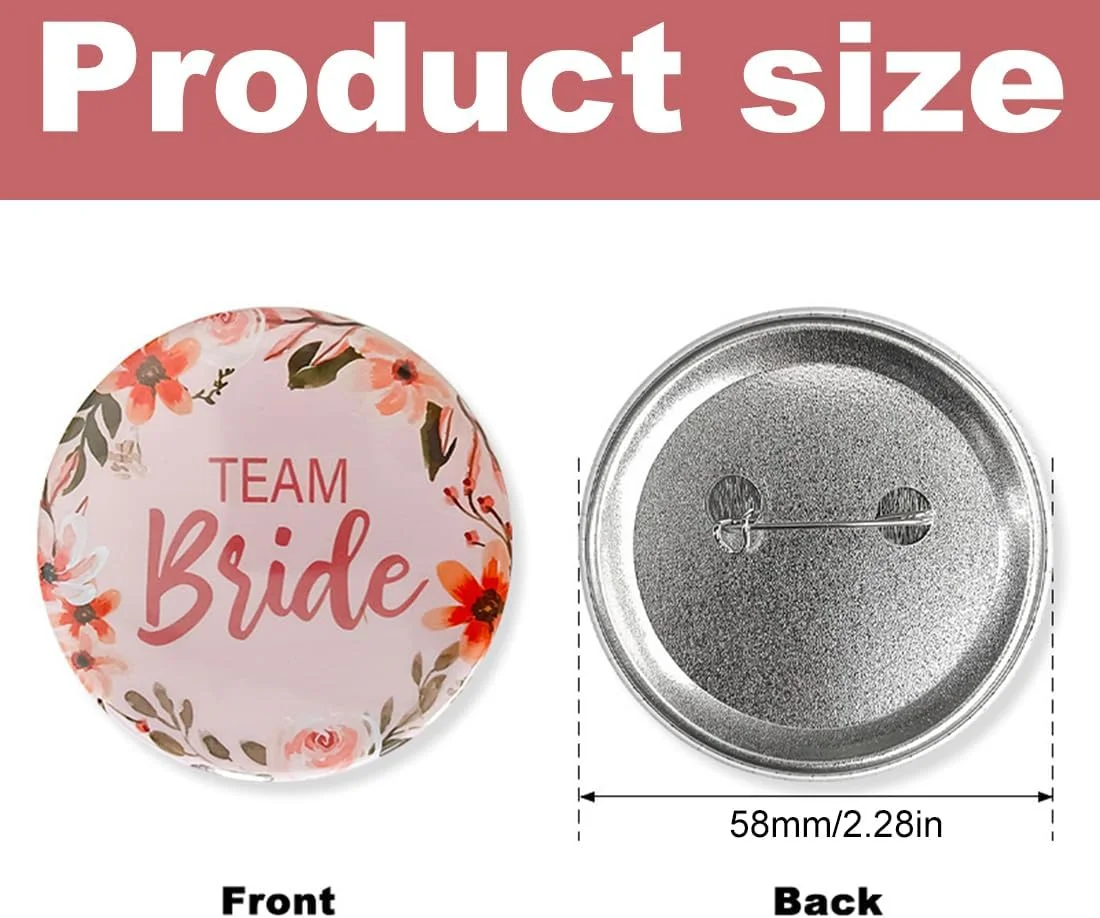QEQSHQO JGA Women's 6-Piece Wedding Team Buttons, Bridal and Wedding Party Accessories (Pink) QEQSHQO JGA Women's 6-Piece Wedding Team Buttons, Bridal and Wedding Party Accessories (Pink)