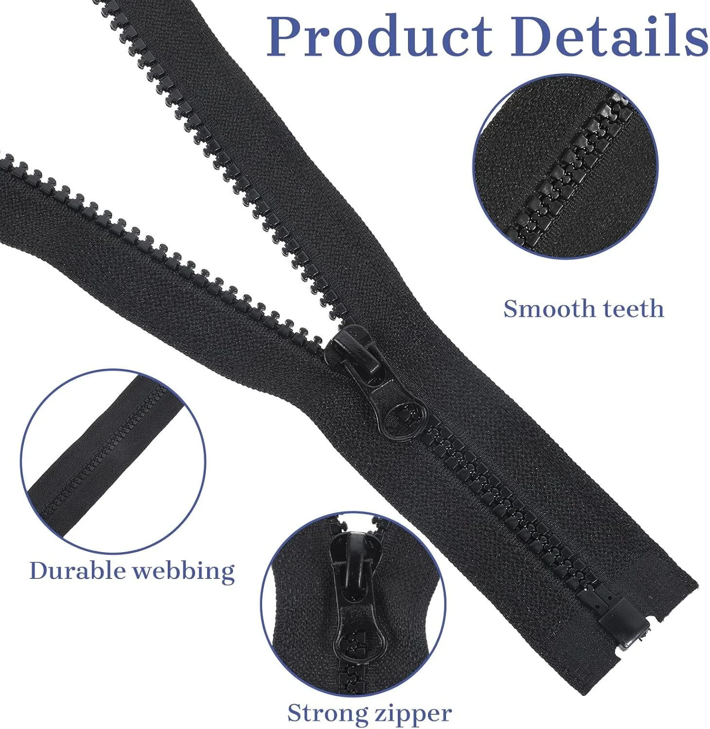Qianyu 2 PCS Separating Jacket Zipper Black Molded Plastic Zipper 16 Inch Resin Zipper Replacement Coat Open End Zipper DIY Sewing Tools for Clothes Bags Home Textile Sweatshirts Qianyu 2 PCS Separating Jacket Zipper Black Molded Plastic Zipper 16 Inch Resin Zipper Replacement Coat Open End Zipper DIY Sewing Tools for Clothes Bags Home Textile Sweatshirts